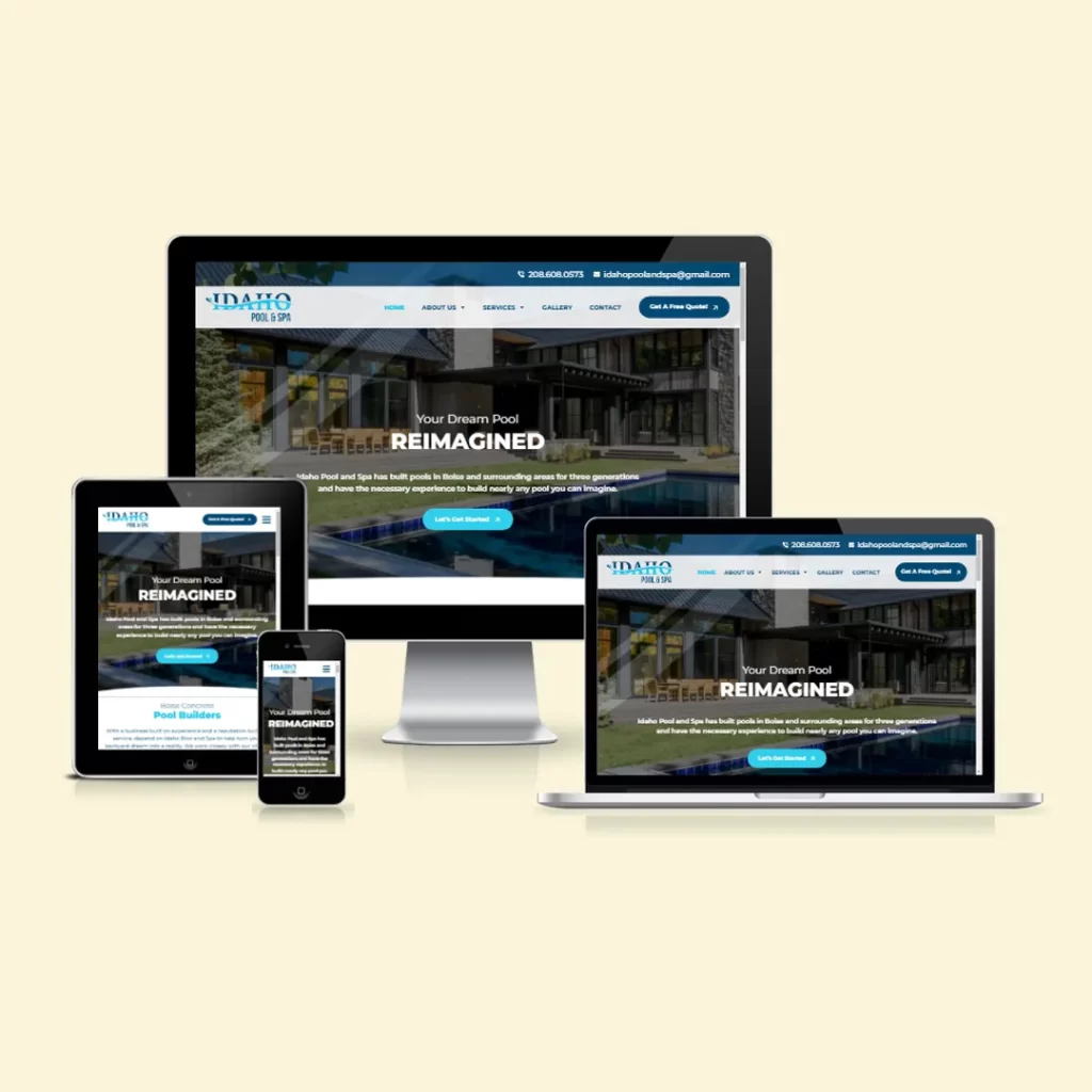 Website for Pool & Spa Construction Company